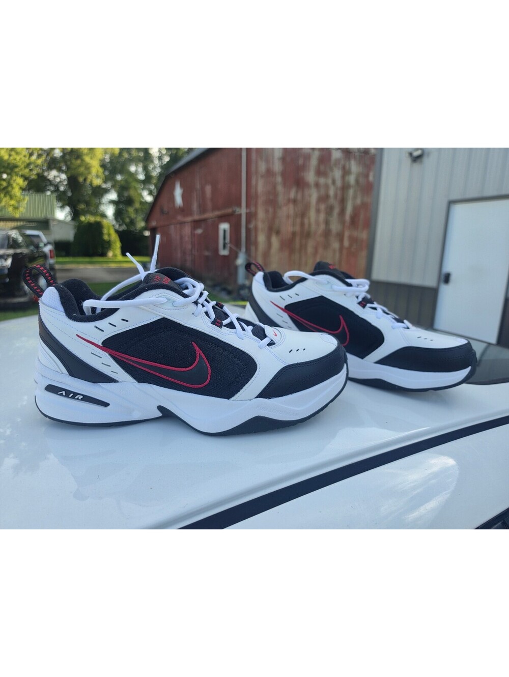 Size 12 Nike Air Monarch IV White Black Red Mens Shoes Y2k Training Shoes